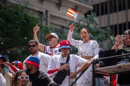 La candidata durante una fiesta en Nueva York.