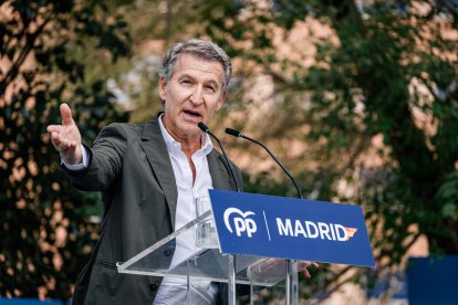 El presidente del PP, Alberto Núñez Feijóo, durante la inauguración de las Jornadas Parlamentarias del Grupo Popular de la Asamblea de Madrid, en el hotel EXE Getafe, a 5 de septiembre de 2026, en Getafe, Madrid (España). 