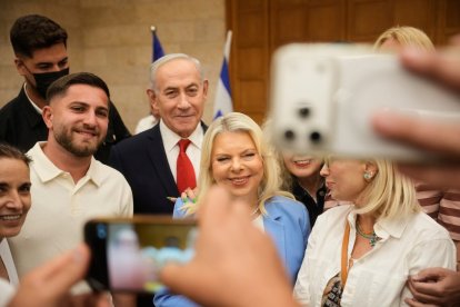 Netanyahu y su mujer, Sara, durante su estancia en Jerusalén.