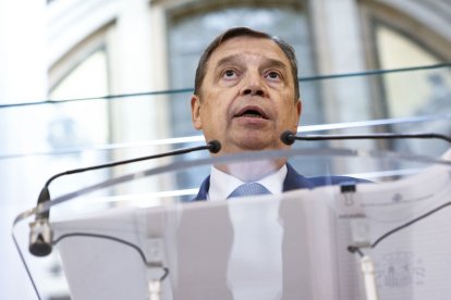 El ministro de Agricultura, Luis Planas en una rueda de prensa el martes.