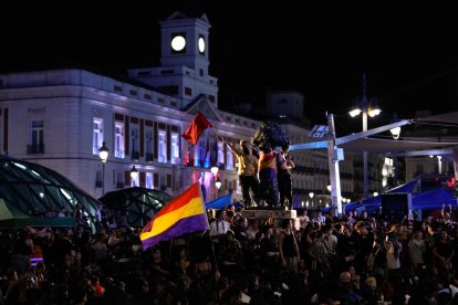 En la foto, acampada en la Puerta del Sol. EFE/Borja Sánchez-Trillo.