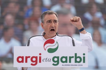 El presidente del PNV, Aitor Esteban, durante la celebración del 'Alderdi Eguna', a 27 de septiembre de 2026, en Foronda, Álava, País Vasco (España).