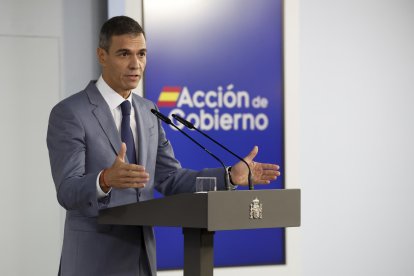 El presidente del Gobierno, Pedro Sánchez, comparece en rueda de prensa tras la reunión del Consejo de Ministros.