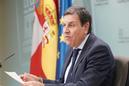 Carriedo durante la rueda de prensa tras el Consejo de Gobierno.