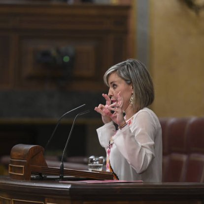 La diputada de Sumar Verónica Martínez Barbero interviene en el pleno del Congreso, este martes en Madrid.