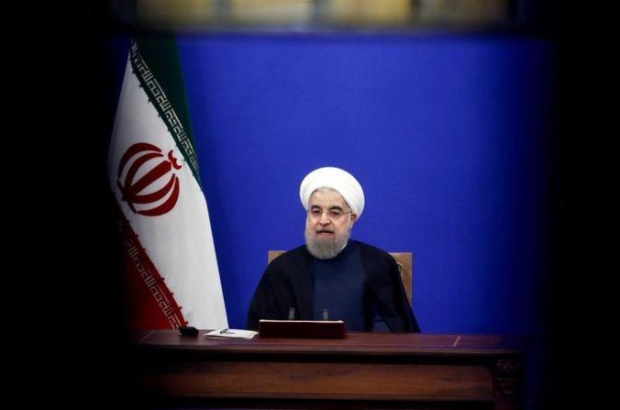 El presidente iraní, Hasán Rohaní, durante la entrevista televisiva tras la implementación de nuevas sanciones.