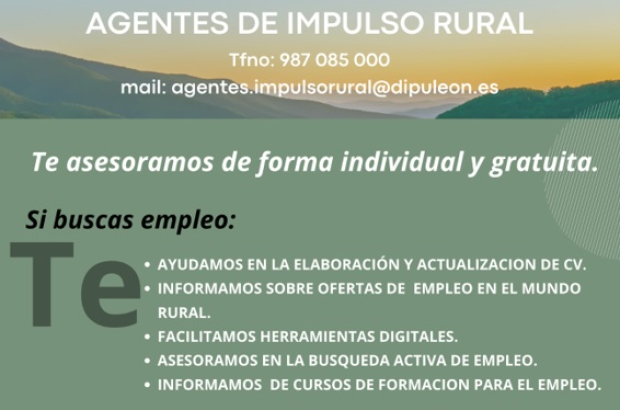 Cartel difundido por la Diputación de León sobre el empleo en el medio rural.