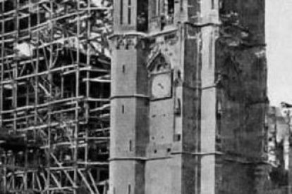 Imagen de la restauración de la Catedral de León.  JUNGHÄNDEL