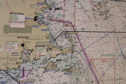 Fragmento de un vídeo de la guardia costera de Estados Unidos con un mapa del Océano Atlántico. PETTY OFFICER 3RD CLASS LOGAN KA