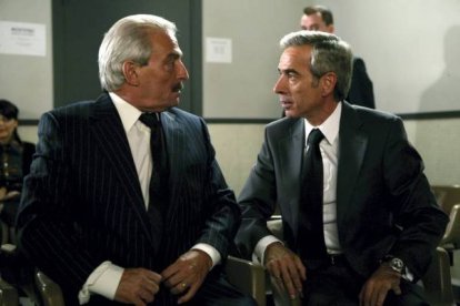 José Sancho, junto a Imanol Arias, durante una escena de 