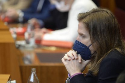 Pablo Fernández, de Unidas Podemos, en su escaño. NACHO GALLEGO