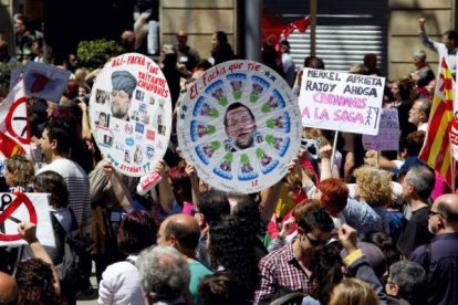 Un momento de la protesta celebrada en Barcelona. Foto: JOAN CORTADELLAS