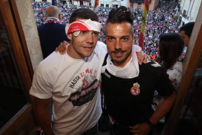 Álex Gallar y Rubén de la Barrera, el día del ascenso. DL