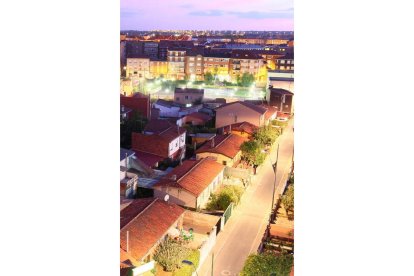 Casas con jardín típicas del barrio. M.P.
