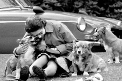 La reina Isabel II con sus perros corgis, su raza favorita. PA | AP