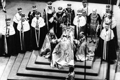 Ceremonia de coronación de la reina Isabel II en 1953. AP