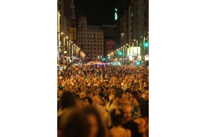 Los mineros inundaron la Gran Vía madrileña