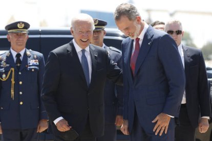 En el primer encuentro entre Biden y Felipe VI hubo muchos momentos de cordialidad. EFE