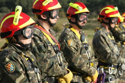 Primeros integrantes del batallón en Ferral. MINISTERIO DE DEFENSA