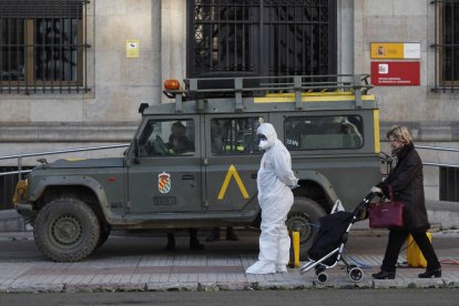 El V Batallón, durante la pandemia del covid. FERNANDO OTERO