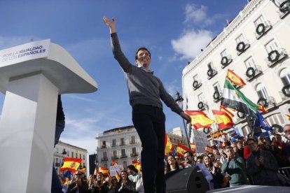 Manifestación convocada por la derecha contra la amnistía a los independentistas catalanes. MARISCAL / AGENCIA EFE
