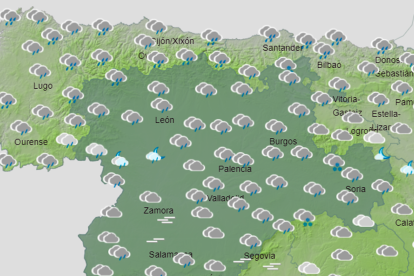 Estado del cielo en la provincia para la jornada de hoy, según la información de la Agencia Estatal de Meteorología. AEMET