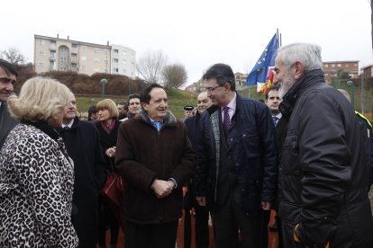 Juan José Lucas, Juan Martínez Majo y Matías Llorente, en la inauguración de la Feria Multisectorial de Valencia de Don Juan. JESÚS F. SALVADORES