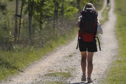 Una peregrina en el Camino de Santiago