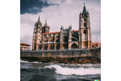 Más Catedral de León junto al mar.