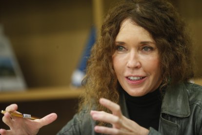 Marian Revuelta, durante la entrevista con Diario de León. L. DE LA MATA