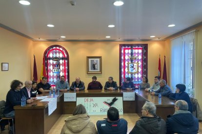 Tras la protesta, los doce alcaldes que han participado en la protesta, entraron al Ayuntamiento para consensuar un manifiesto que harán llegar a todas las administraciones e instituciones públicas. M. C.