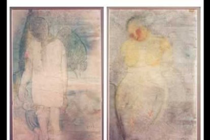 Dibujo inédito de Salvador Dalí hallado en el reverso de un dibujo de su hermana pintado por él mismo en pastel sobre papel,que es el primero que Dalí hizo de su hermana desnuda.