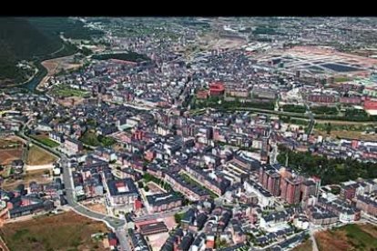 Entorno del Castillo, una preciosa vista general de Ponferrada, El Plantío y la zona alta de la ciudad y el campus universitario y sus instalaciones deportivas