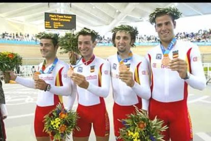 El equipo español formado por <b>Sergi Escobar, Carlos Torrent, Carlos Castaño y Asier Maeztu</b> logró un brillante bronce en persecución por equipos.