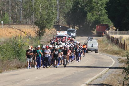 Mineros durante la  la III Marcha Minera. JESÚS F SALVADORES