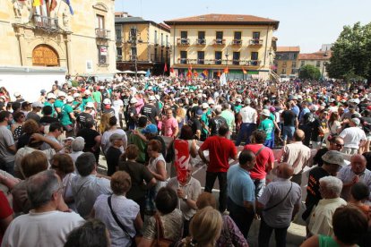 Mineros en León durante la III Marcha Minera. JESÚS F SALVADORES