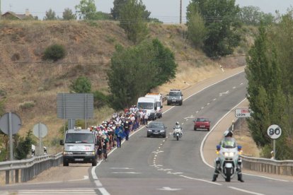 Mineros durante la III Marcha Minera. NOBERTO