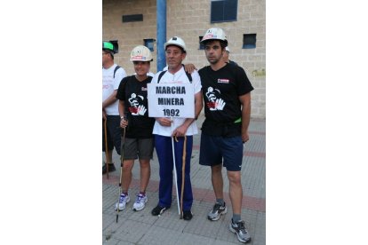 Mineros durante la III Marcha Minera. NOBERTO