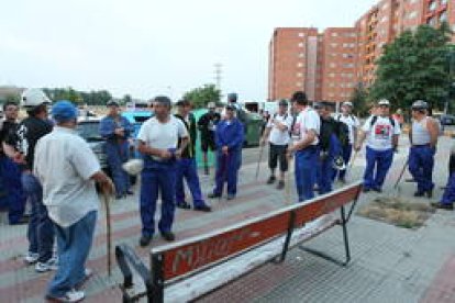 Mineros durante la III Marcha Minera. NOBERTO
