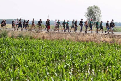 Mineros durante la III Marcha Minera. NOBERTO