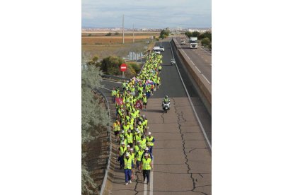 Mineros durante la III Marcha Minera. NOBERTO