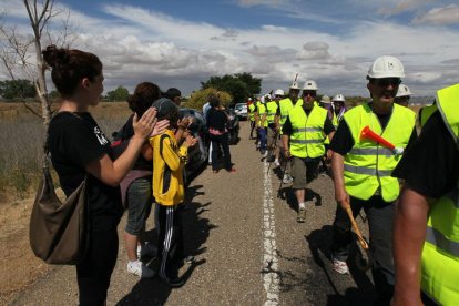 Mineros durante la III Marcha Minera. NOBERTO