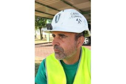 Minero durante  la III Marcha Minera. NOBERTO