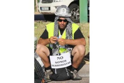 Minero durante la III Marcha Minera. NOBERTO