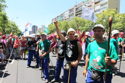 Llegada de los mineros al centro de Madrid. NOBERTO