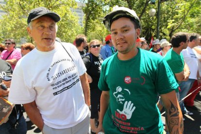 Llegada de los mineros al centro de Madrid. NOBERTO