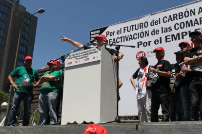 Llegada de los mineros al centro de Madrid. NOBERTO