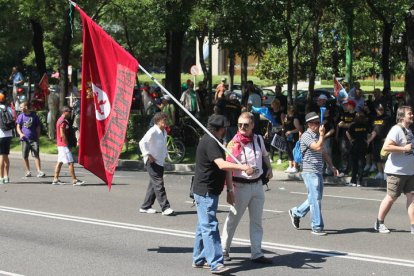 Llegada de los mineros al centro de Madrid. NOBERTO