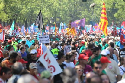 Llegada de los mineros al centro de Madrid. NOBERTO