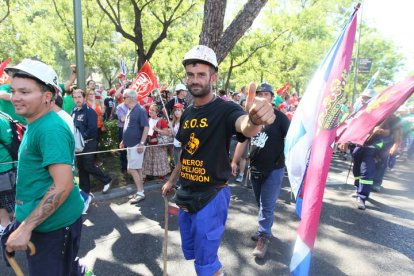 Llegada de los mineros al centro de Madrid. NOBERTO